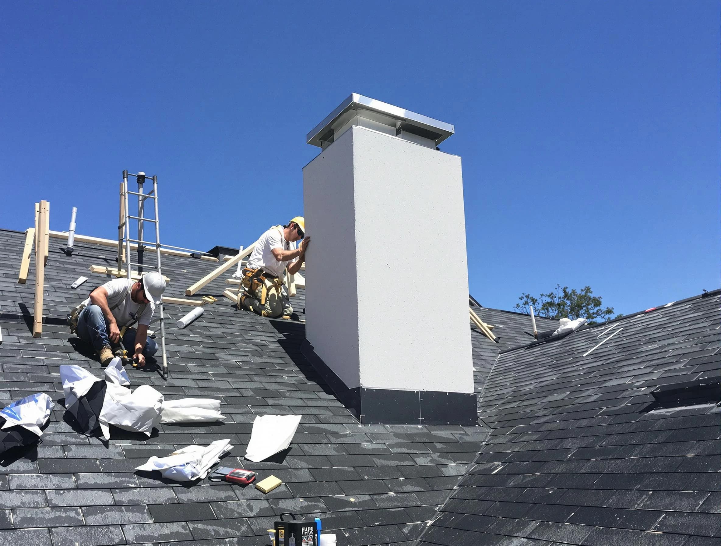 Magna Chimney Sweep crew installing a new chimney in Magna, UT