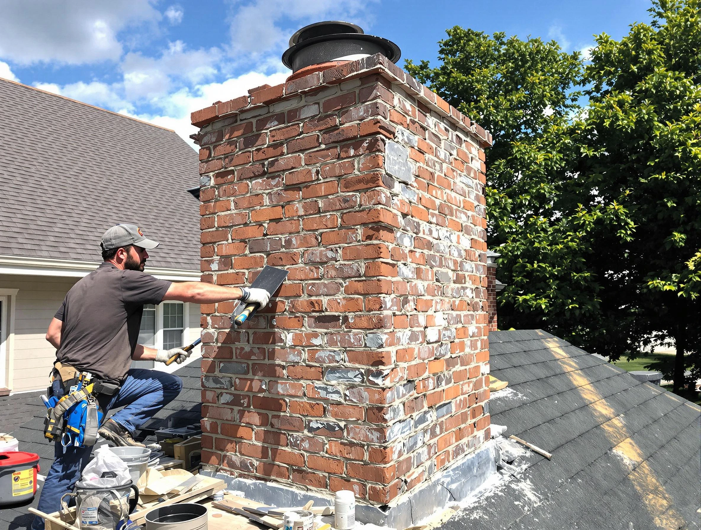 Completed chimney rebuild by Magna Chimney Sweep in Magna, UT